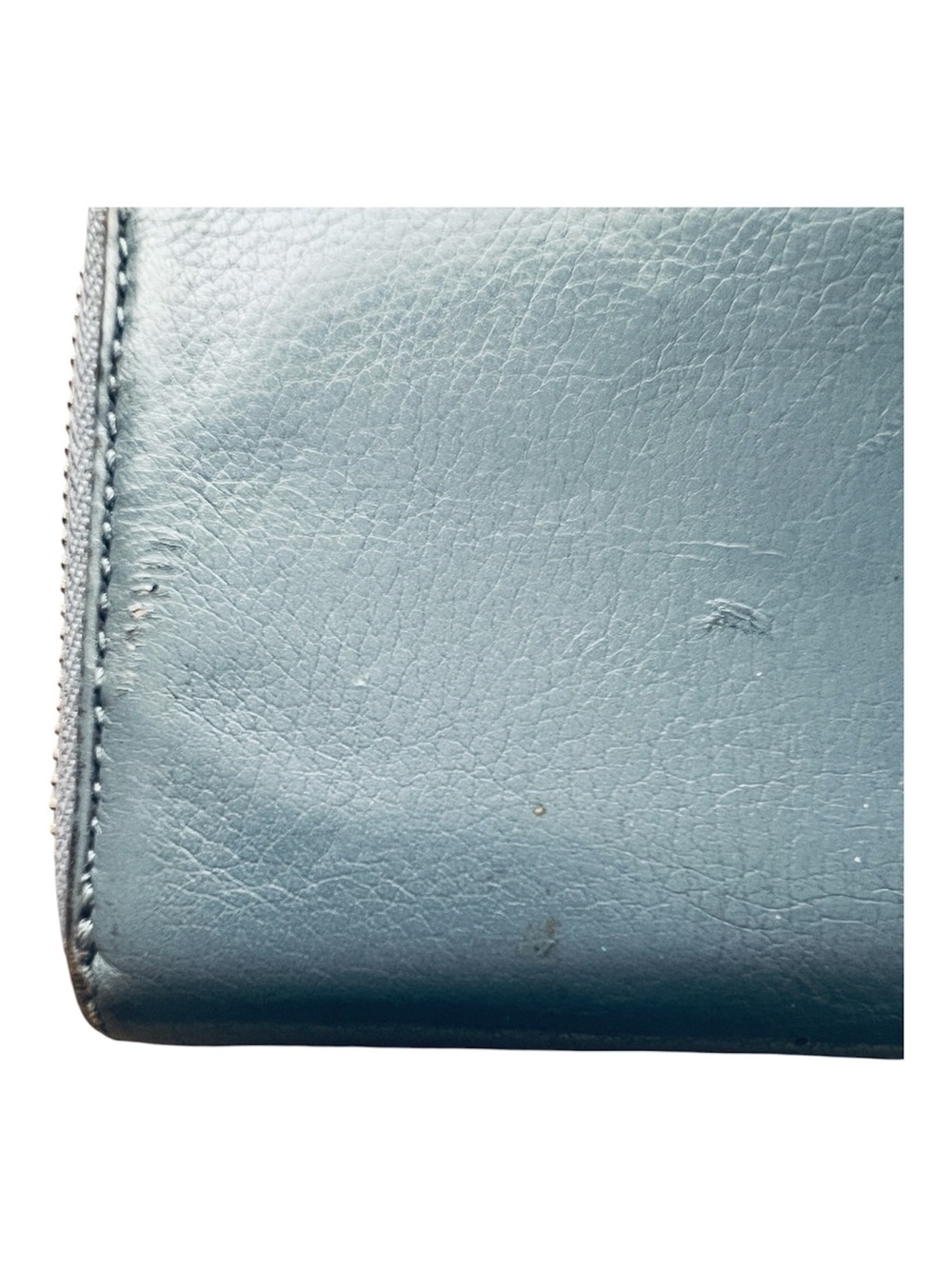 B. Makowsky Blue Leather Zip Around Wallet Silver Hardware Classic Organizer - Picture 9 of 11